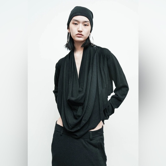 Nicholas K The Shelton Linen Blend Crop Cardigan in Slate, size XS - Picture 8 of 14